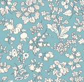 Pestal Teal Blue Floral Printed Fabric Material